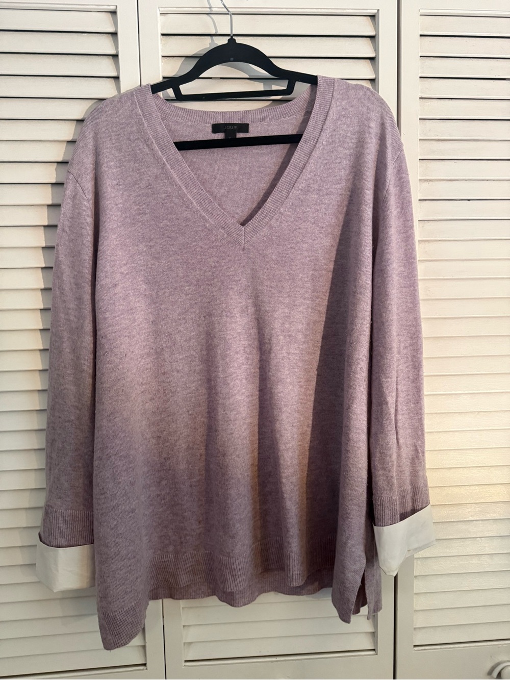 J. Crew Lavender V-Neck Knit Sweater XL